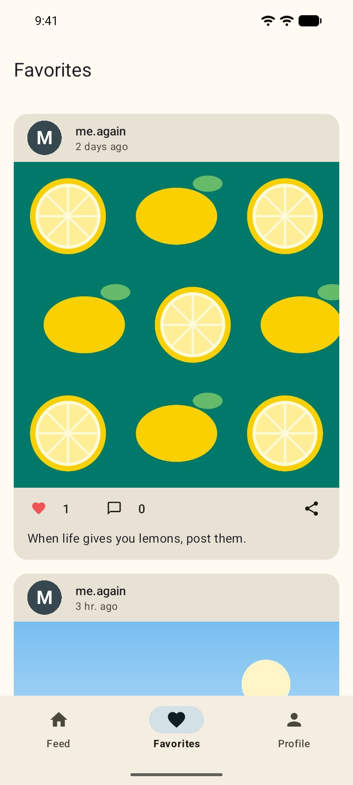 The favorites tab